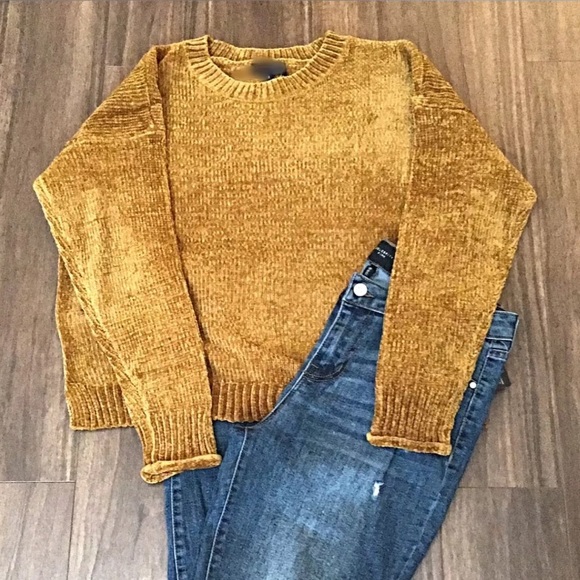 mustard chenille sweater